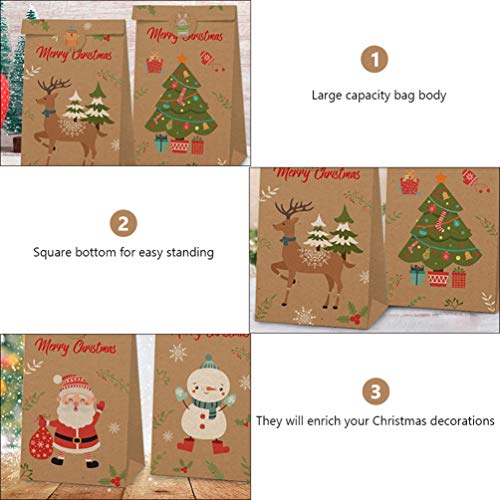 Amosfun 24 peças/1 conjunto de sacos de doces de Natal sacos de presente, lembrancinhas de festa, Na