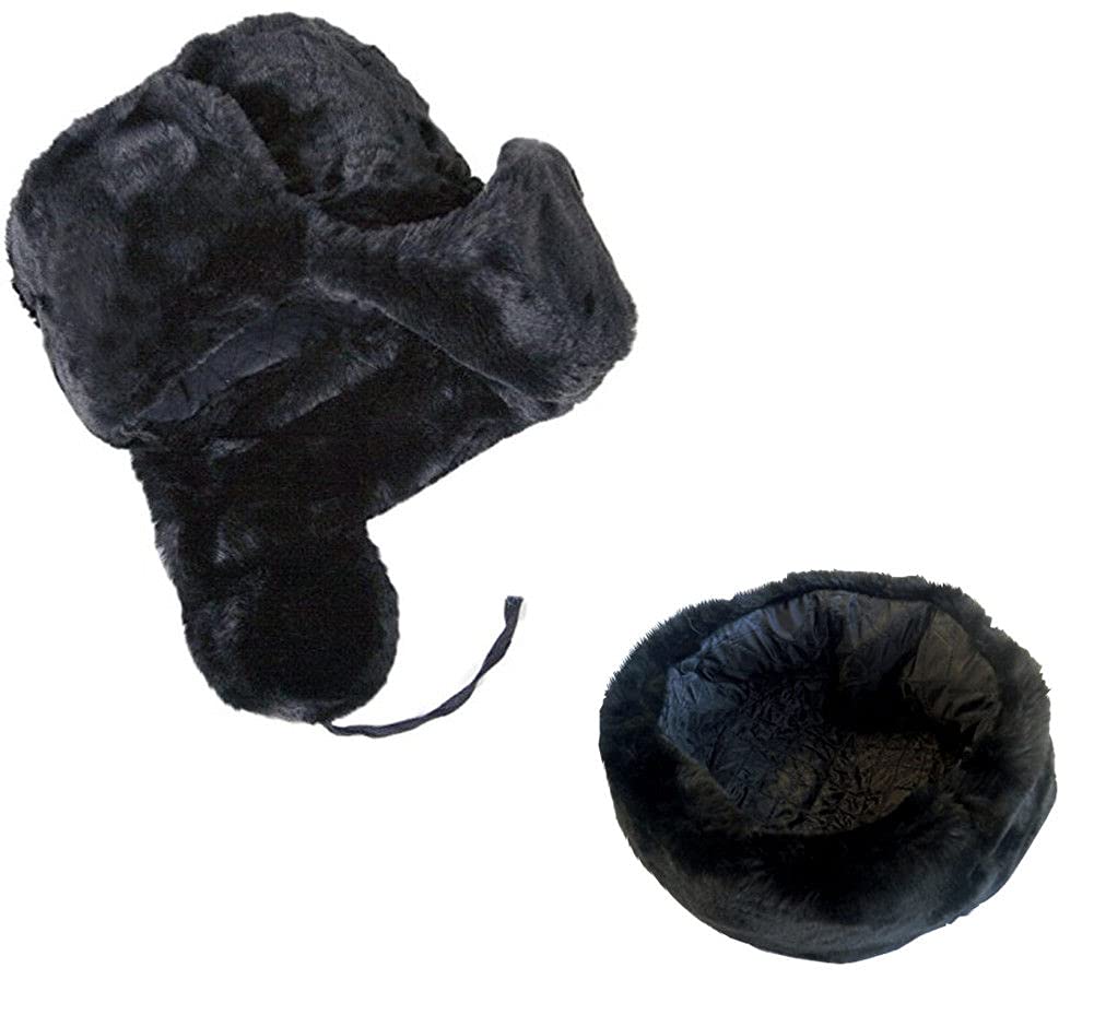 RUSSIAN STORE Colbacco Noir en Dotation à l'armée Russe Original Soviet Ushanka - Idée cadeau - Taille S (EU)