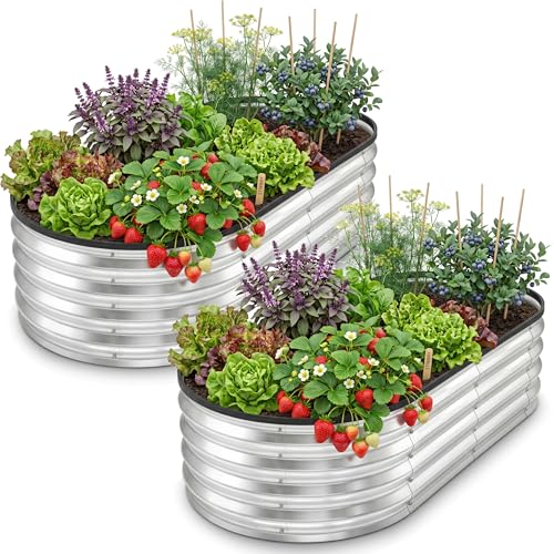 Utopia Home Galvanized Raised Garden Bed (2-Pack)