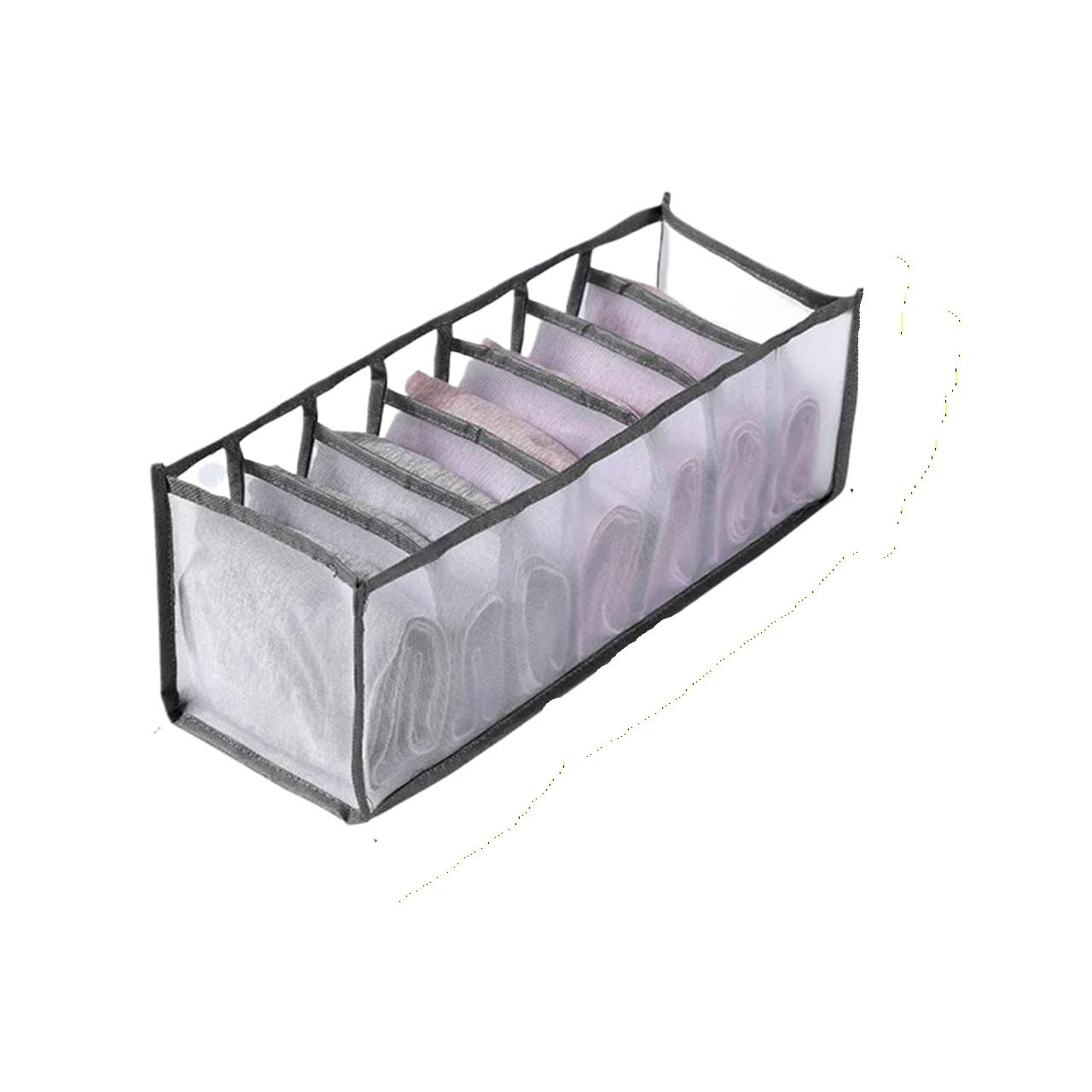 WYQXTY Wardrobe Socks Storage Organiser Underwear Sock Bra Pants Storage Box for Drawer Wardrobe Multiple Grids(Gray 7 grids)