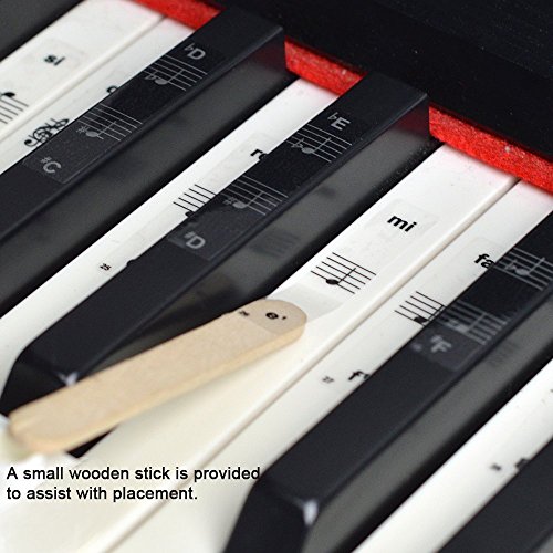 Imelod Toetsenbord- of pianostickers voor 49/61/76/88 toetsen, piano en toetsenbord, muzieknoot, volledige set stickers voor witte en zwarte toetsen, transparant en verwijderbaar, perfect voor - Image 4