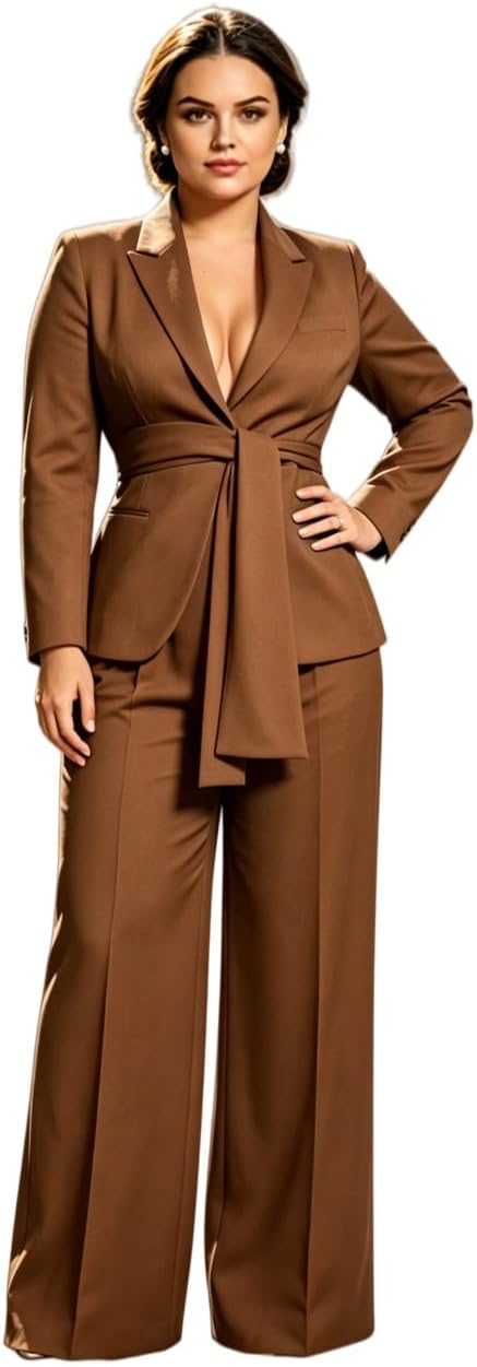 Slim Fit Women Pant Suit Peak Lapel Blazer Pants Business Formal Outfit