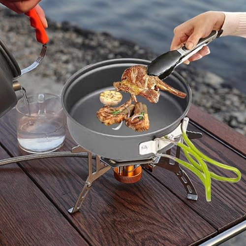 Camping Cookware Sets, Picnic Cookware, Portable Stackable Cooking Pots and Pans with Handle, Lightweight Kit for RV Dorm Travel Survival Tailgating Outdoor Backpacking Hiking – Image 4