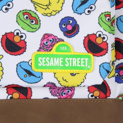 Sesame Street Elmo Big Bird Cookie Monster Scattered Print Faces Travel School Backpack For Daily Use3