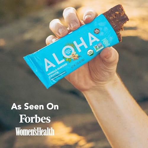 ALOHA Organic Plant Based Protein Bars, Vanilla Almond Crunch, 1.98-Ounce Bars, (Pack of 12) - Image 5