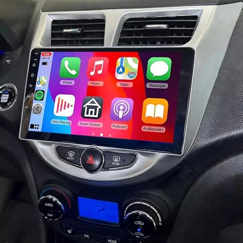 Image of 4 Core 9 inch Android Car Radio for Hyundai Accent 2012 2013 2014 2015 2016 2017, 2+64G Android 14 Touch Screen Double Din Stereo with Carplay Android Bluetooth GPS Backup Camera WiFi SWC FM Mirror Link