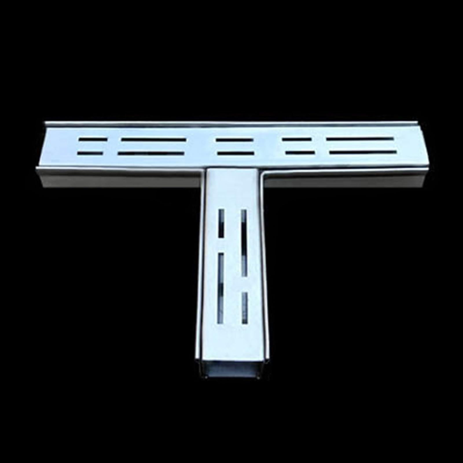 WQPMNYG Heavy-Duty Trench Drain Grate 3.3ft, Narrow Channel Drain Kit for Outdoor Landscaping & Driveway, Durable 1-4 Inch Bathroom Floor Drain (Tee, 4x2in)