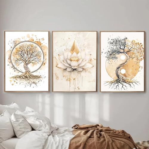 Cadre Toile Fleur de Lotus et Méditation | Créez un Coin Yoga Apaisant chez Vous