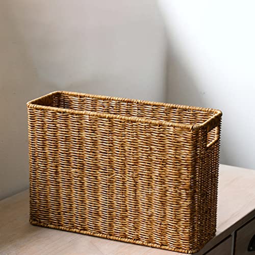 Angoily-Magazine-Storage-Baske-Seagrass-Woven-File-Holder-Narrow-Place-Storage-Holder-Book-Wicker-Basket-Storage-Basket-Bin-for-Home-Office-Desk