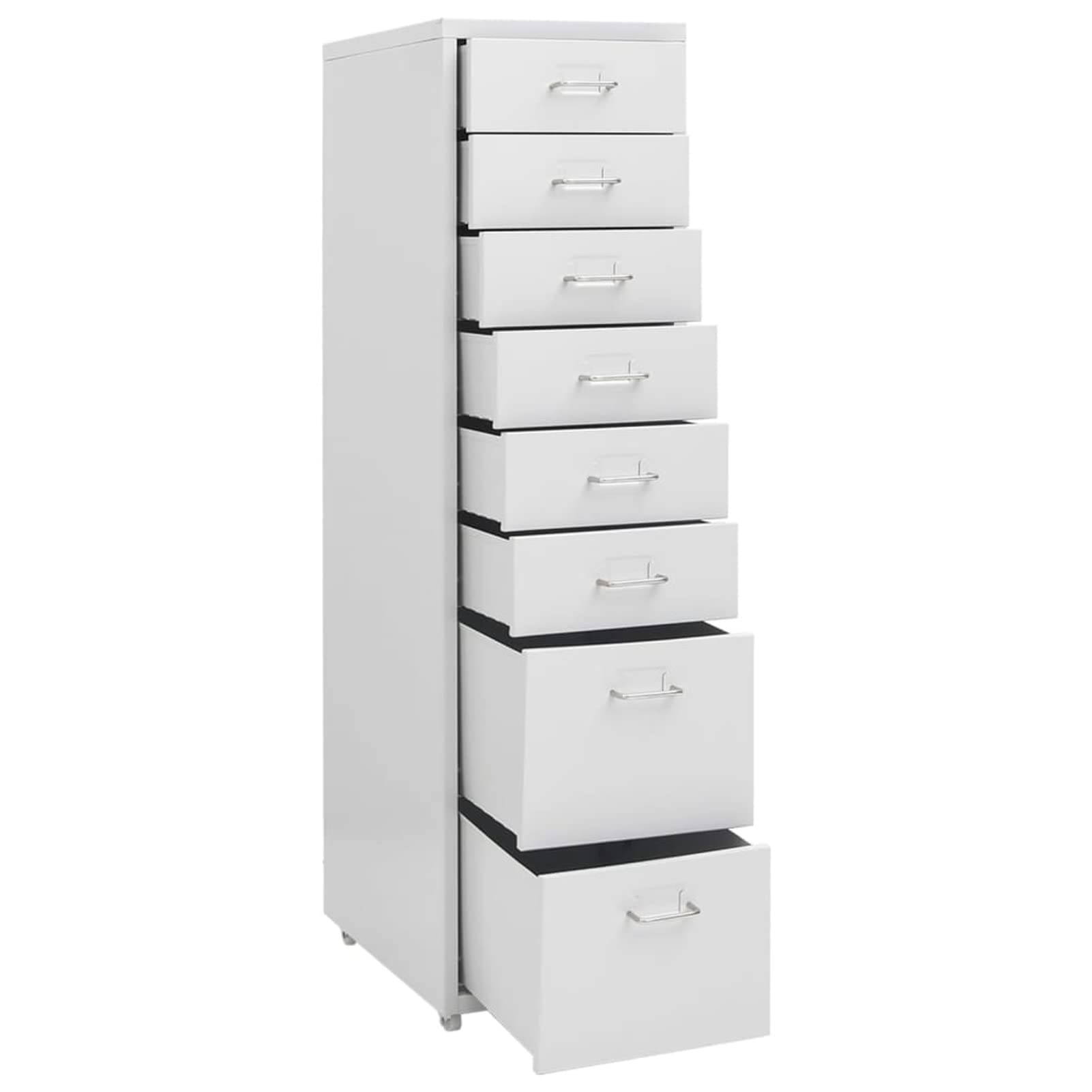 ARKEM Cassettiera, Mobiletto da Ufficio con Serratura,Regolabile per Cartelle Sospese, Superficie Testurizzata, per Ufficio, Studio,Schedario Mobile Grigio 28x41x109 cm in Metallo