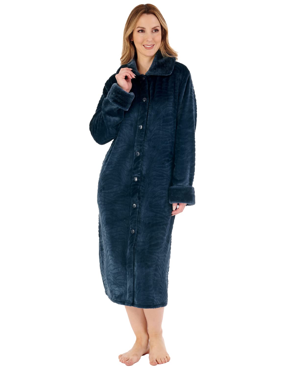 Slenderella HC88336 Women's Petrol Dressing Gown Large