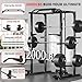 JEEKEE Power Rack with LAT Pulldown, 2000LBS Power Cage with Cable System, Multi-Function Squat Rack with J-Hooks, Safety Bars, Landmine, Pull Up Bar & Attachments for Home Gym Strength Training,Black