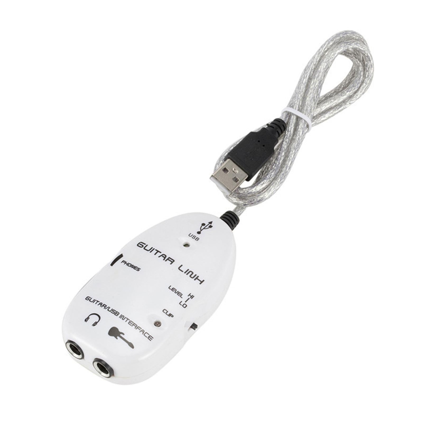 Interfejs audio USB, interfejs audio gitara gitara do adaptera kabla USB z rejestratorem Złącze do komputera PC (WHITE)
