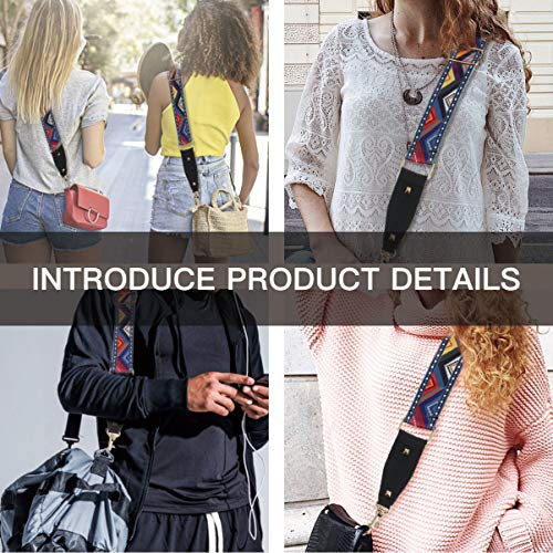 HEALLILY-Shoulder-Strap-Purse-Strap-Replacement-Adjustable-Length-Handbag-Purse-Strap-Guitar-Style-Multicolor-Canvas-Replacement-Strap-Crossbody-Strap-for-Handbag