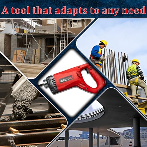 Image of iBELL IBLCV50-81 Concrete Vibrator, 1050W, Copper Armature, 5000 RPM, 35mm Needle, 150Hz Vibration Frequency, 0.9m Amplitude, with 1.5m Rod | Portable Construction Tool for RCC, Slab & Beam