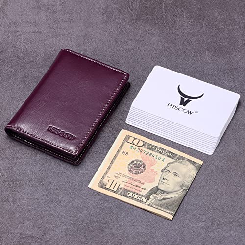 Image of HISCOW Business Card Holder with Large Compartment - Full Grain Leather