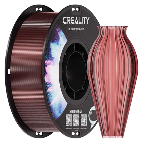 Image of Creality PETG Filament 1.75, 3D Printer Filament, Excellent Toughness High Precision, Odorless Non-Toxic Moistureproof, 1kg(2.2lbs) Glossy 3D Printing Filament for 3D Printer (Transp-Red)