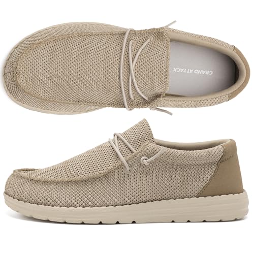 Grand Attack Men's Casual Slip-on Shoes Lightweight Loafers with Breathable Stretch Mesh and Soft Sole Design for Walking Driving2