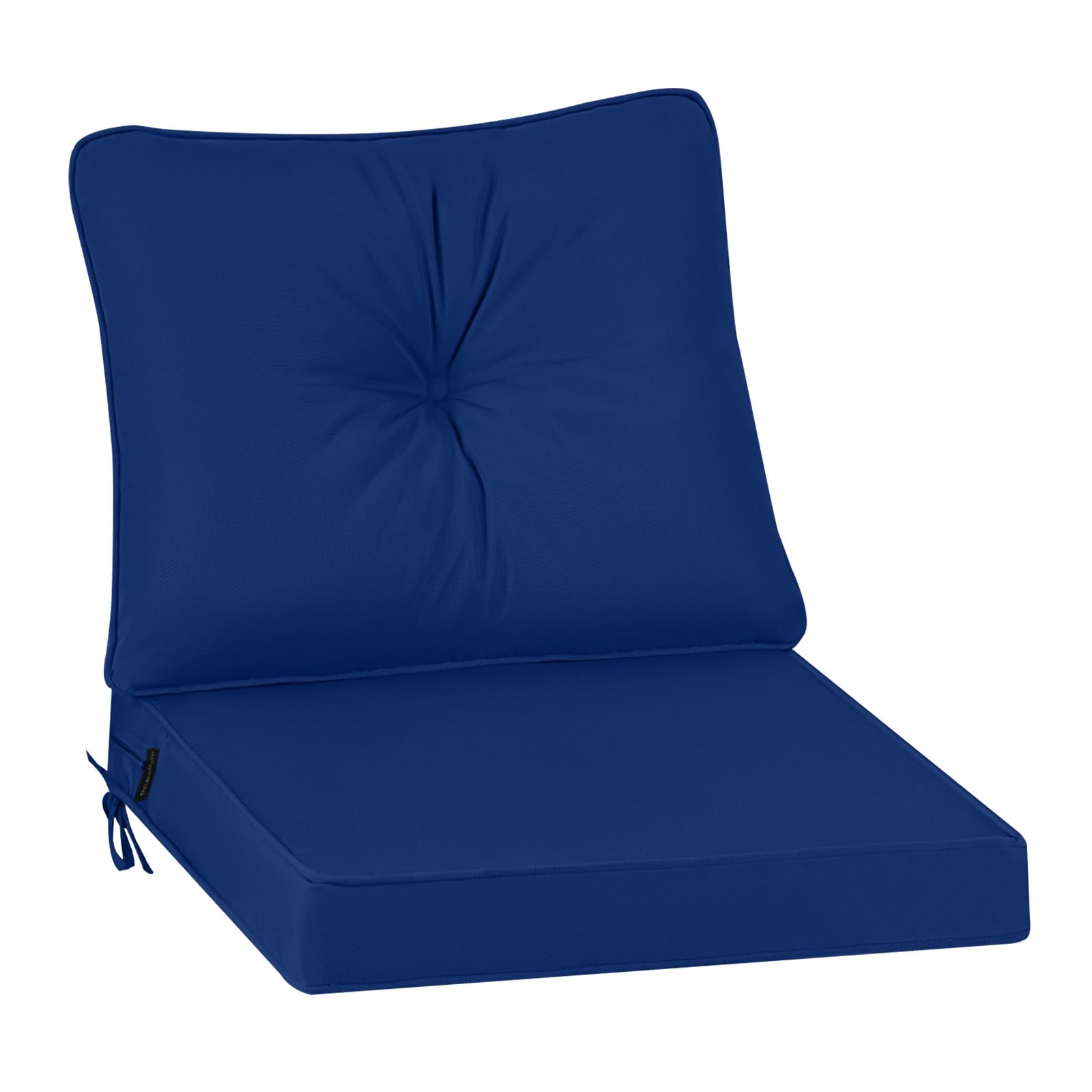 PRIMEPATIO Outdoor Garden Chair Cushion with Backrest, 7cm Thick Waterproof Patio Seat Pad for Low-Back Sofa Chairs, Replacement Garden Furniture Cushion with Ties, 50 x 50cm, Grey — view 14