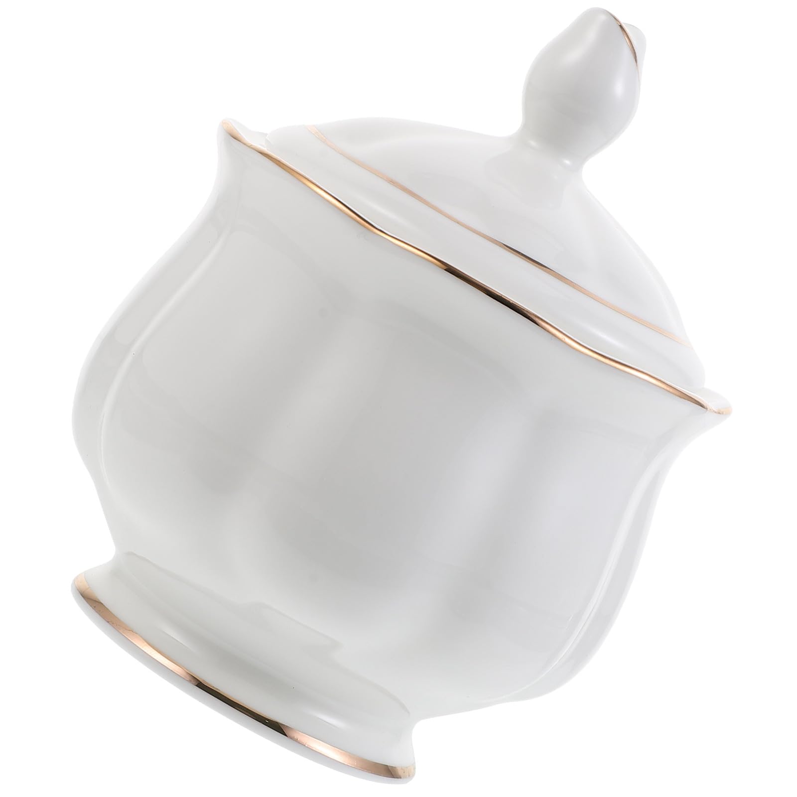 PLAFOPE Zuccheriera in Ceramica Bianca con Coperchio, Facile da Pulire e Resistente, Contenitore per Zucchero da Cucina dallo Stile Semplice e Raffinato