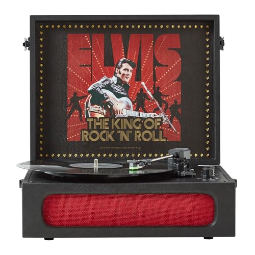 Arkrocket x Elvis Bluetooth Protable Record Player 3-Speed Bluetooth Input and Output Turntable Built-in Speakers with Magnetic Cartridge Auto Off - Elvis Presley '68