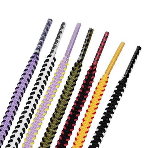 Flat Colorful Shoelaces Work Boot Laces Fashion Shoe Laces for Sneakers 2 Pairs3