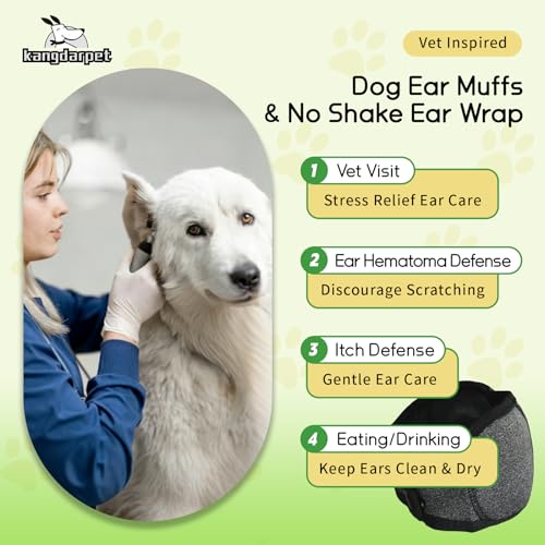 Image of Dog Ear Cover, Gray, S (Head Size: 10 inch-15 inch) | Noise Protection & Anxiety Relief, Adjustable No Shake Ear Wrap