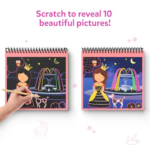 Image of Skillmatics Scratch Art Book for Kids - Unicorns & Princesses, Craft Kits & Supplies, 30+ Scratch Stickers, Travel Toys, DIY Kit, Gifts for Girls & Boys Ages 3, 4, 5, 6, 7, 8