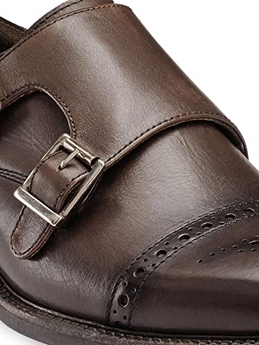 Image of TEAKWOOD LEATHERS Men Formal Monk Shoes Perfect for Semi Casual, Parties & Other Occasions Comfort, Durable Genuine Leather Monks Shoe for Men | SH MJ-57 P
