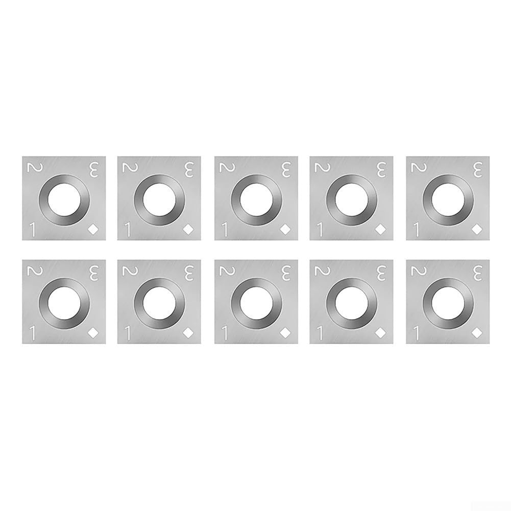 Plaquettes indexables en carbure - Carré - 14 mm x 14 mm x 2 mm - Angle de coupe 30° - Pour tours à bois - Compatible avec porte-outils M6