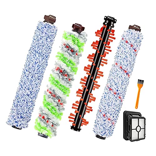 RHRYUNUBT 4 cepillos rodillos, 1 filtro, 1 cepillo de limpieza, apto para aspiradora Bissell CrossWave 1866 1785 2052 1713 2225