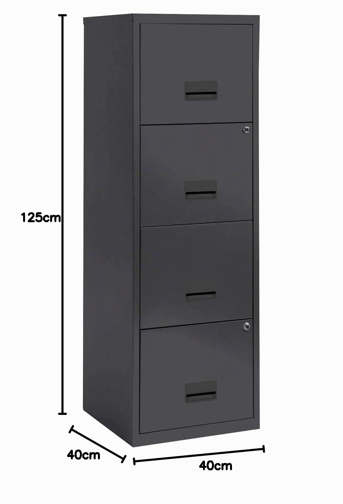 Pierre Henry Archivador Access, 4 cajones, Antracita, 40 x 125 x 40 cm
