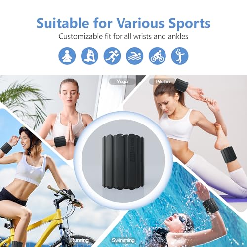 Image of Wrist Ankle Weights for Women 2 Pack(1lb Each), Ideal for Strength Training | Adjustable Silicone Wearable Arm and Leg Weights for Pilates, Gym, Yoga, Cardio. Waterproof, Anti slip, Sweat Proof