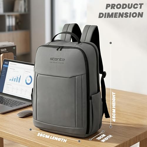 Image of Storite Premium Laptop Backpack for Men & Women | 15.6 inch Laptop Bag | Water Resistant Business Travel Backpack | Durable Smart Bag (Grey)