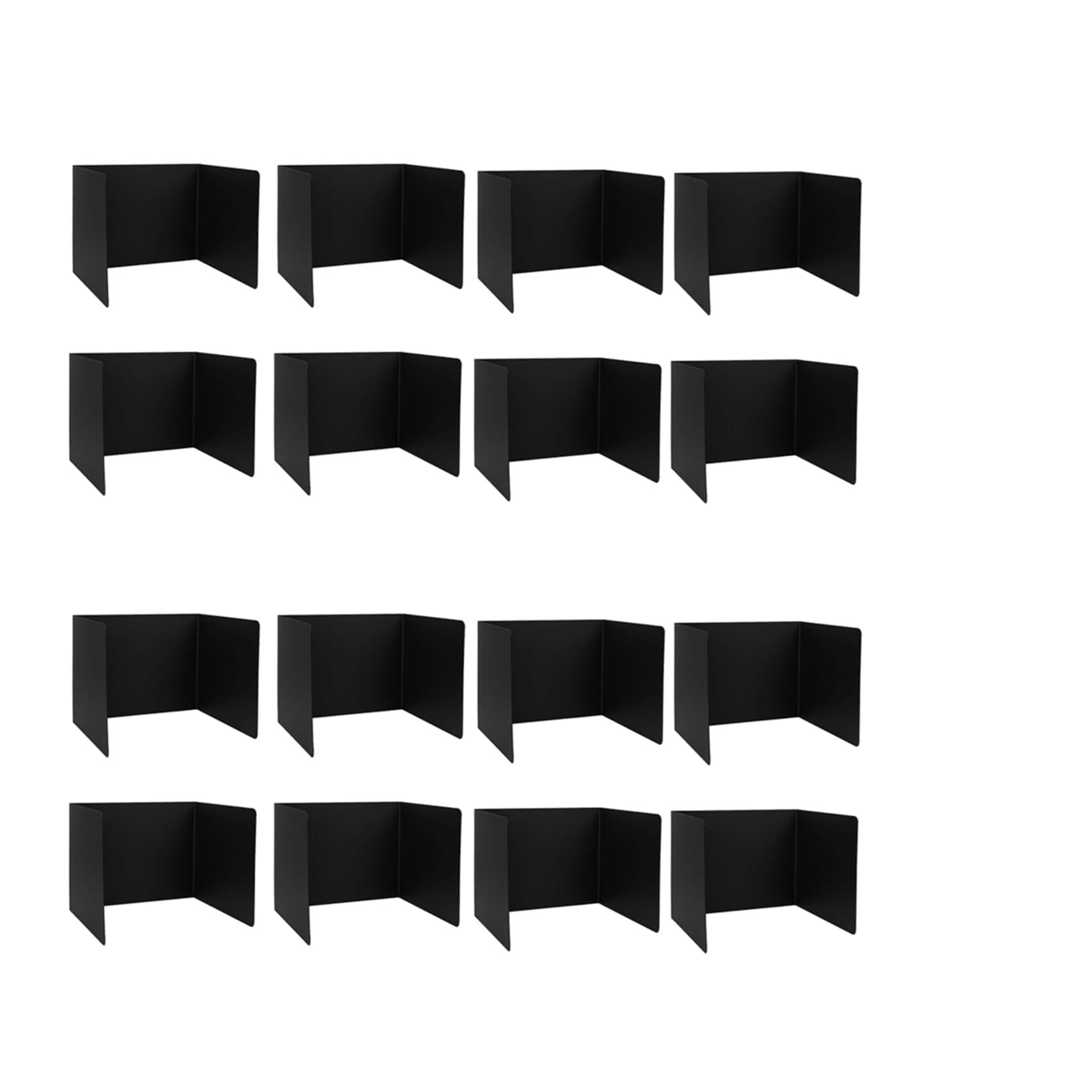 Vjsujehgy 16 Pack Desk Dividers for Students, Waterproof Plastic Study Carrel Divider,Easy to Clean Privacy Classroom Shield Black