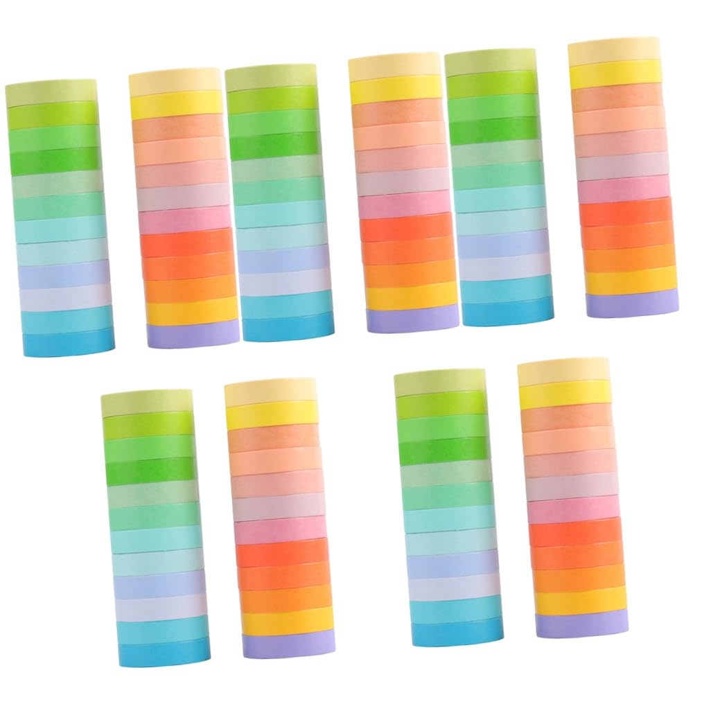 STOBOK 120rolki Decorative Washi Tapes Scrapbooking Wrapping Adhesive Paper Tapes for Diaries Photo Albums Party Supplies Easy to Tear Stick