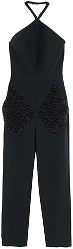 Balenciaga Mono Pasarela con cuentas negras de segunda mano