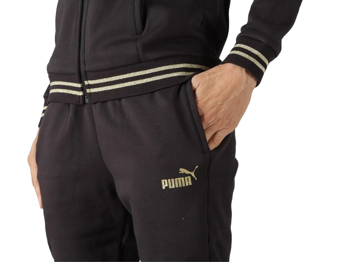 PUMA Chándal para mujer con capucha Essential Glitter negro