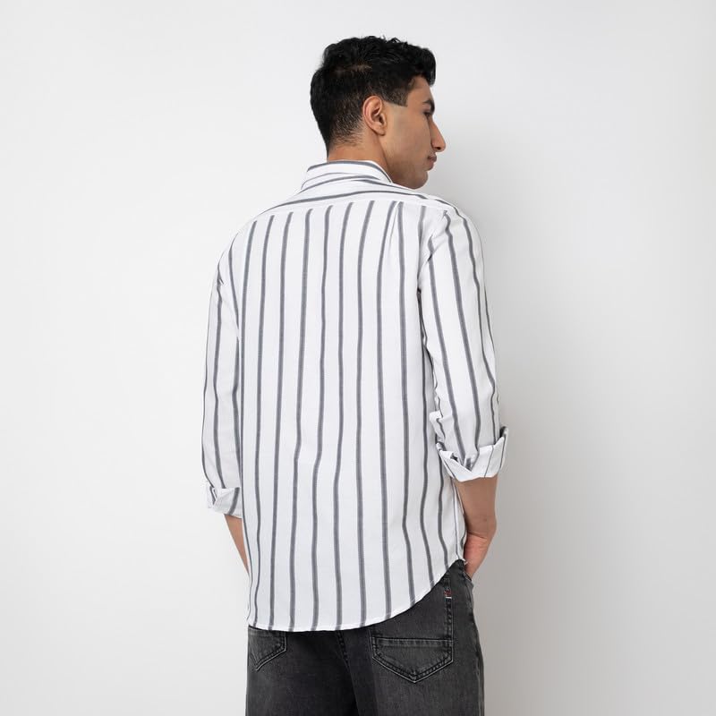 Image of Mens Striped Slim Fit Cotton Casual Shirt | Full Sleeves Mens Shirts | Stylish Shirt for Men