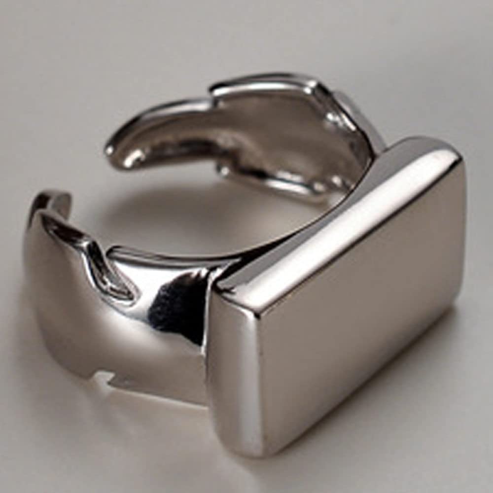 HGJH Anello in Argento 925 da Donna,Anelli Regolabili per Donna Quadrati Lucidi in Argento Sterling 925 Semplice Anello per Dito Indice FEDI Nuziali FEDI Promesse per Ragazze Signore