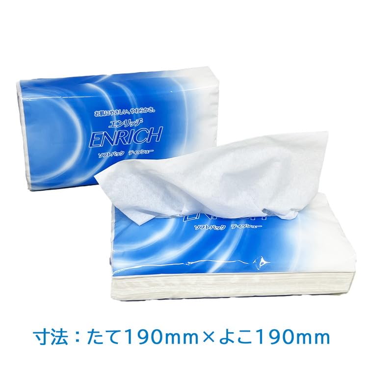 Amazon.co.jp: ENRICH エンリッチ ソフトパック ティッシュ 300枚（150