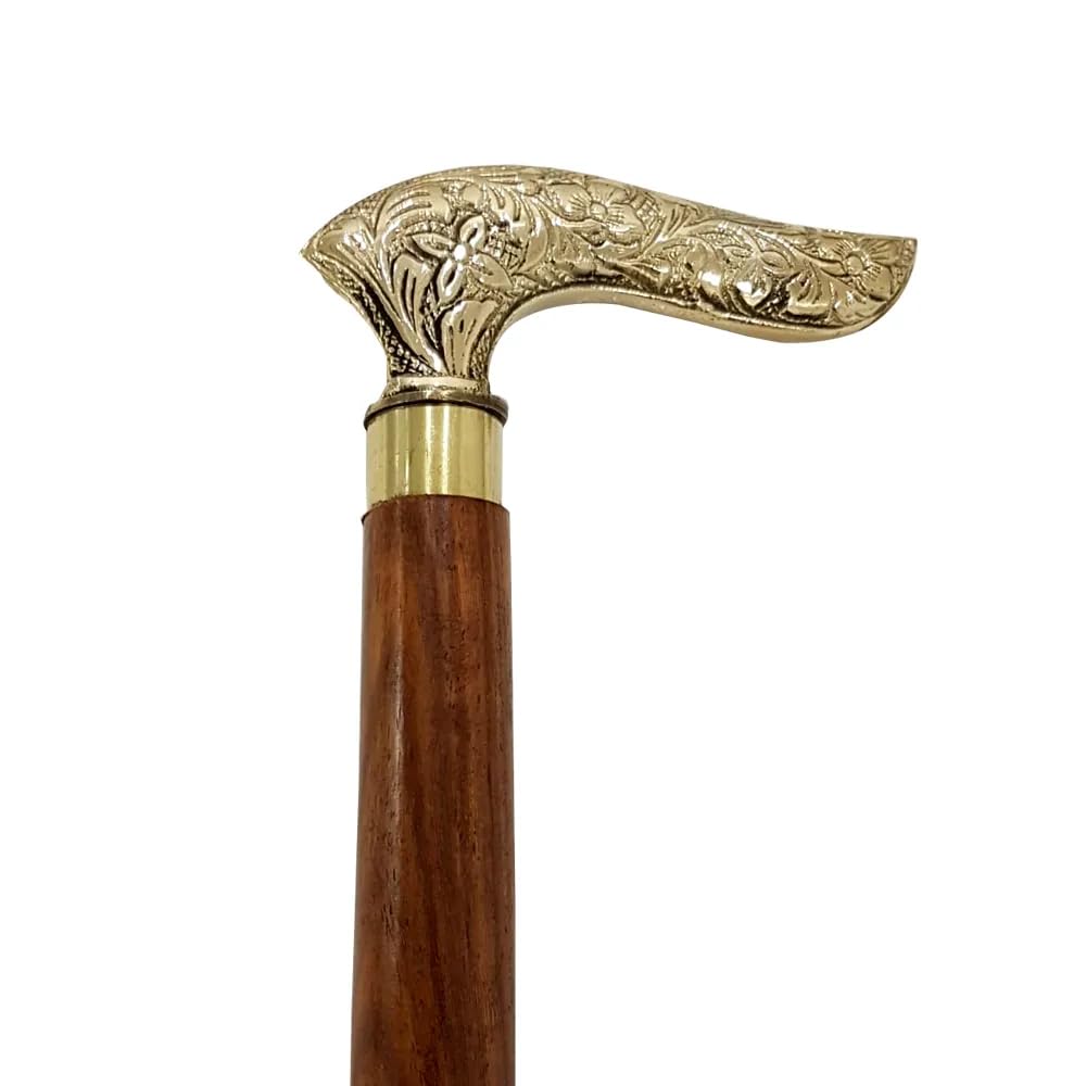 soulgenie HealthAndYoga® Detachable Walking Cane for Men Women - Solid Wood Lightweight Walking Stick - Stylish Derby Brass T-Handle (Regular Grip)-picture-13