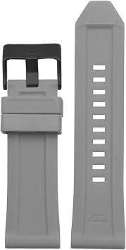 Silicone Rubber Strap 24mm 26mm 28mm Compatible with DZ4496 DZ4427 DZ4487 DZ4323 DZ4318 DZ4305 Mens StrapGrey Black Buckle,26mm