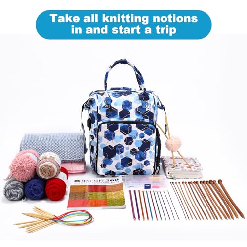 Image of crochet bag,knitting bagBackpack and Tote Bag Storage Bag ,Large capacityYarn Storage Organizer Travel Crochet Bag Women Carrying Crochet Accessories Knitting Needles Crochet