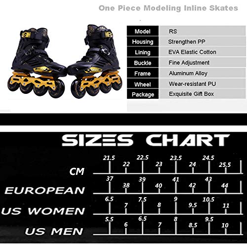 LIKU Black&Gold Unisex Fitness Inline Skates - Thumbnail 5