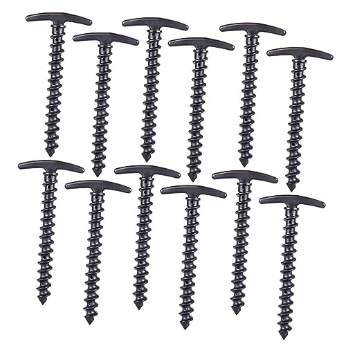 Sosoport 20 Pack Nylon Floor Nails Tent Pegs Spiral Nails Nylon Screw for Camping Tents