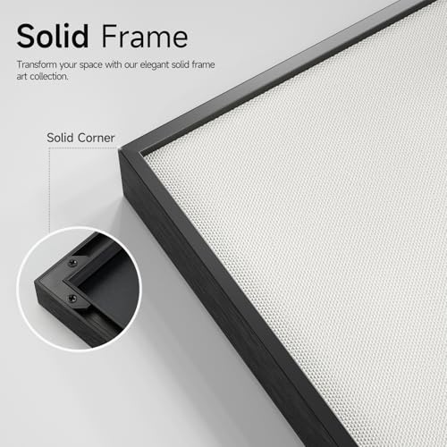 Framed Black and White Abstract Beach Canvas Wall Art, Modern Minimalist Art Prints Paintings Artwork for Walls, Ocean Wave Pictures for Living Room Dining Room Bedroom Bathroom Wall Decor 24x36 In - Image 5