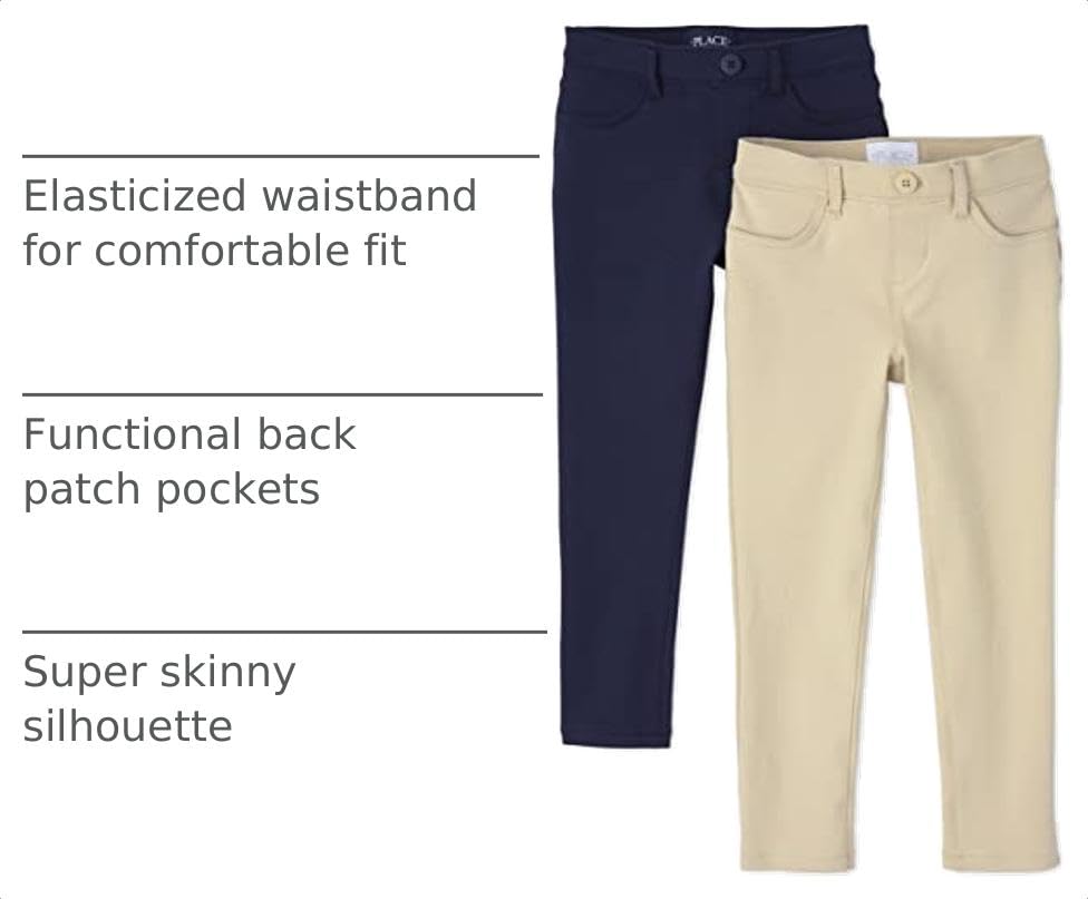 Image of The Children's Place Boys Stretch Chino Pants,New Navy Single,4
