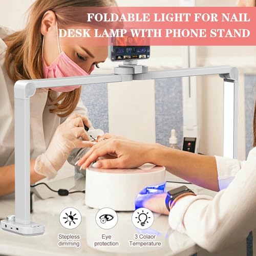 Lampe nail tech 34 pouces pour manucure sans ombre avec support téléphone - 3