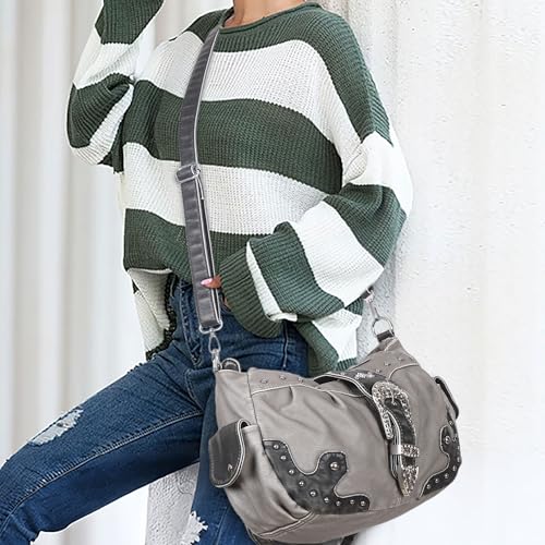 Image of Angel Kiss Hobo Bags for Women Vegan Leather Purses and Handbags Ladies Chic Shoulder Bags Crossbody Purses with Metal Studs